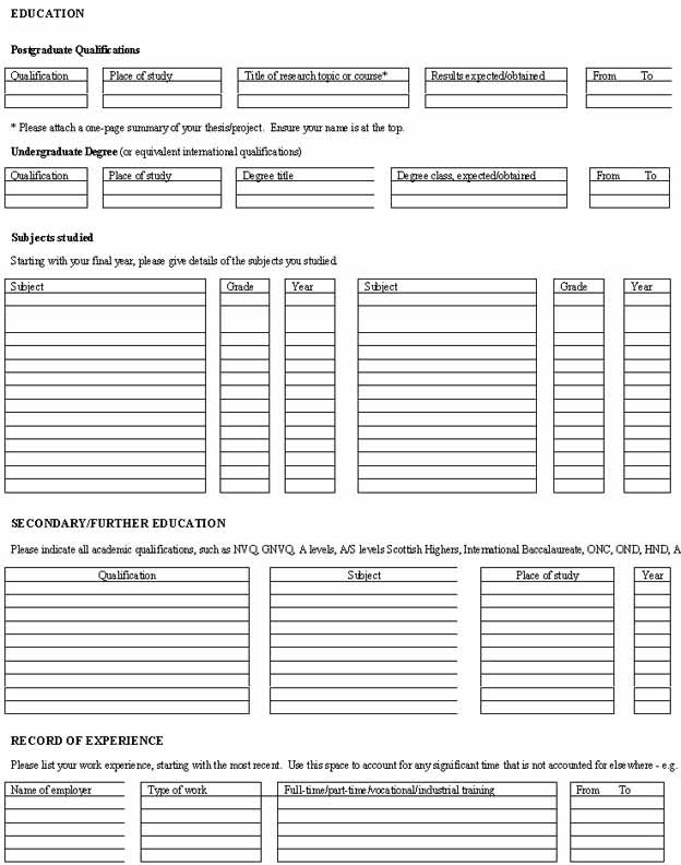 EAF Personal Information